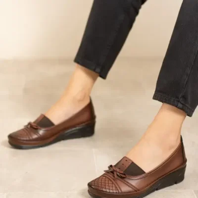 کفش طبی مادر ارتوپدی راحت برنزه زنانه - 8622