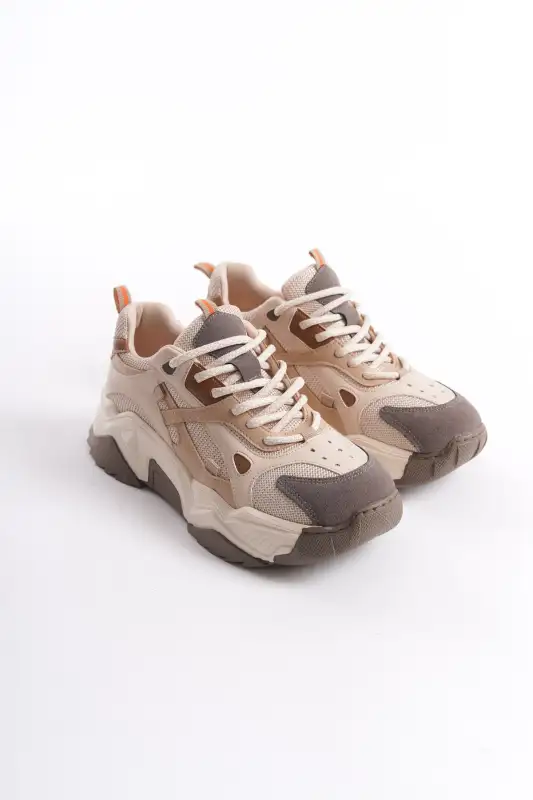 کفش کتانی زنانه ورزشی دل سولرا با بند و زیره بلند برند Solo Bag - 8676