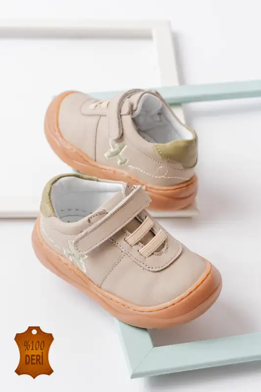 کفش نوزاد پسر های مرحله اول انه ارتوپدی دوخت چرم طبیعی بژ - 8617 کفش نوزاد پسر های مرحله اول انه ارتوپدی دوخت چرم طبیعی بژ - 8617